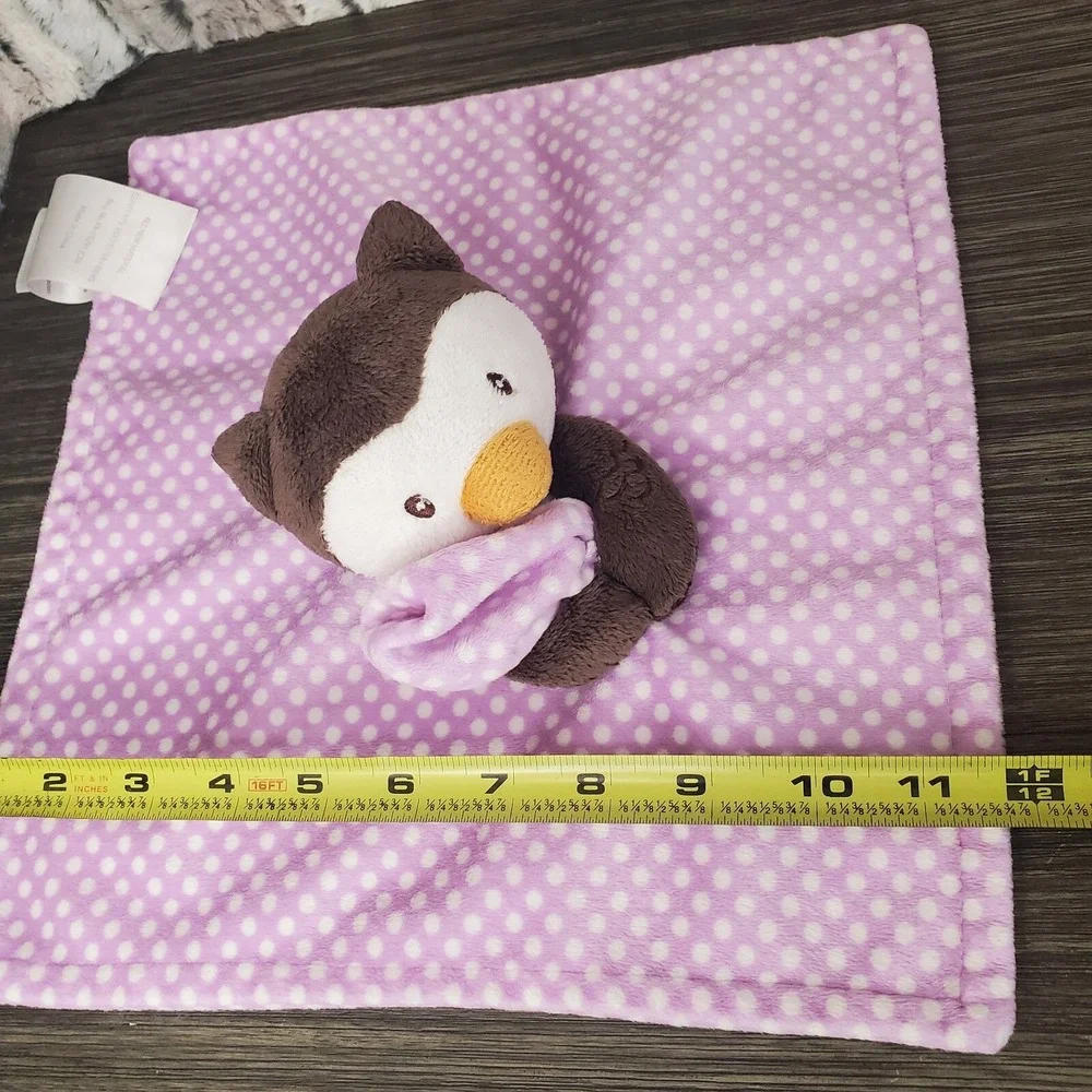 Little Miracles Owl Lovey Plush Baby Security Blanket Purple‎ Polka Dots